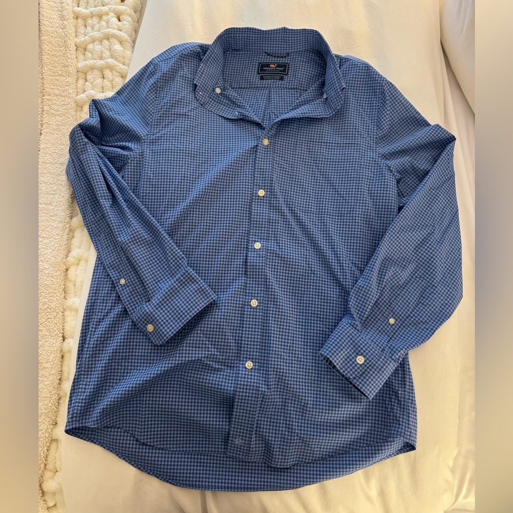 Vineyard Vines Men's Blue Checkered Shirt